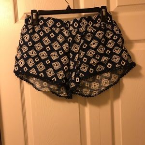 Navy blue printed shorts